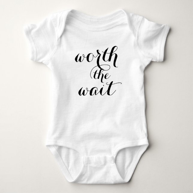 Worth The Wait Baby Funny Cute Baby Bodysuit (Front)
