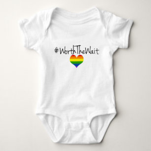 Worth The Wait Baby Onsie with Rainbow Heart Bodysuit