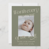 Worth The Wait Olive Green Photo Modern Birth