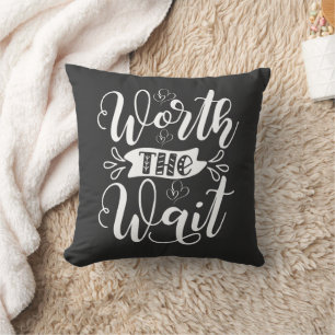 Worth the Wait outfit, Rainbow Baby announcement Cushion