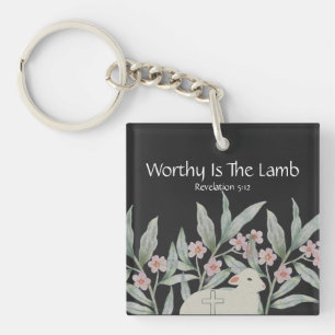 Worthy Is The Lamb Square Keychain