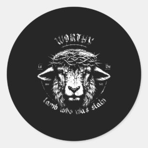 Worthy Is The Lamb Who Was Slain Revelation 5 12 ( Classic Round Sticker