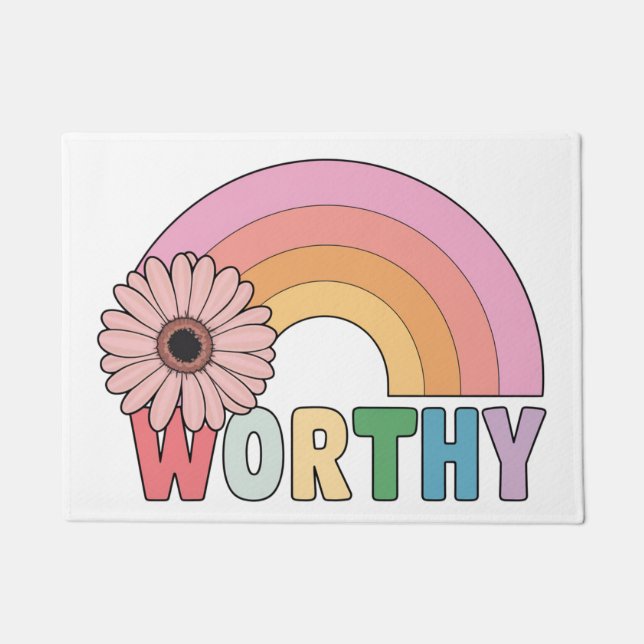 Worthy Rainbow Bloom Doormat (Front)