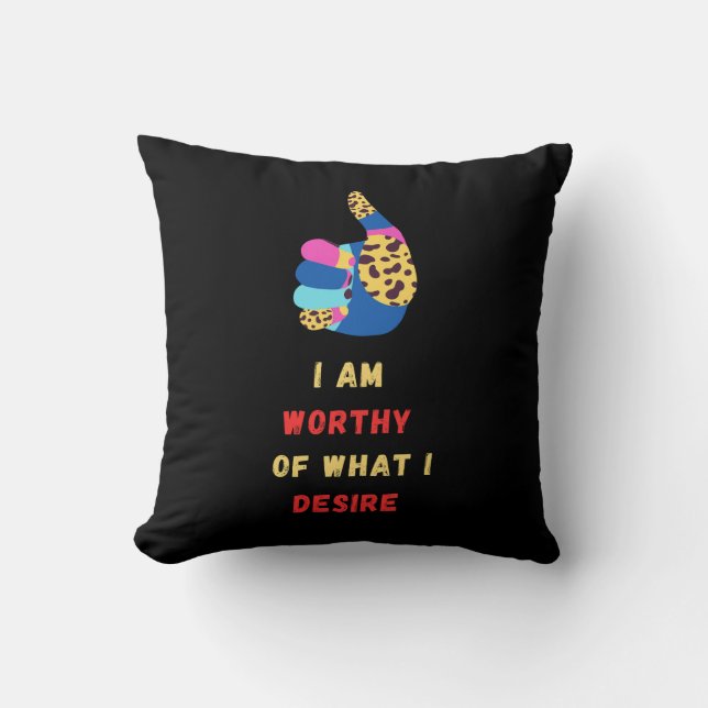 Worthy Throw Pillow (Front)
