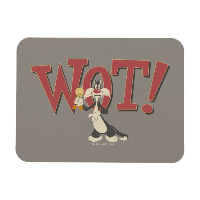 "Wot!" SYLVESTER™ & TWEETY™ Hypnotised Magnet (Horizontal)