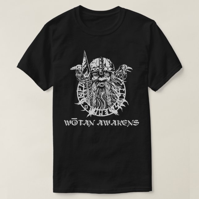 Wotan Awakens  Asatru Norse Mythology Viking s  T-Shirt (Design Front)