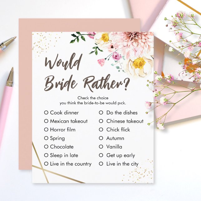 Would Bride Rather | Pink Bridal Shower Game (Creator Uploaded)