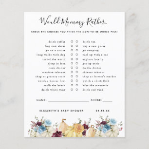 Would Mummy Rather Baby Shower Game