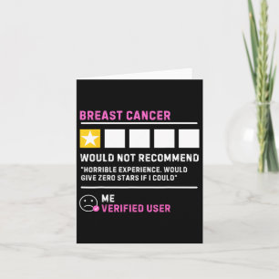 Would Not Recommend Funny Breast Cancer Awareness  Card