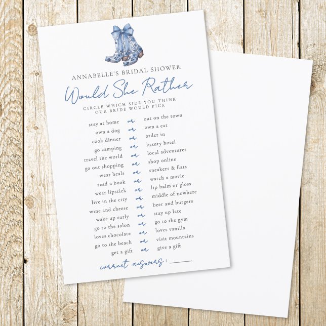 Would Rather Country Bow Cowboy Bridal Shower (Would Rather Country Bow Cowboy Bridal Shower)