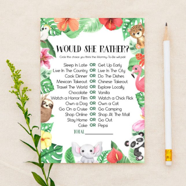 Would She Rather Baby Shower Game Stationery (Creator Uploaded)