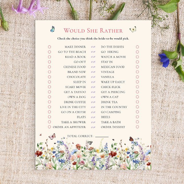 Would She Rather | Boho Wildflowers Bridal Shower (Creator Uploaded)