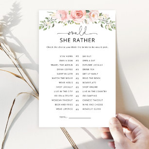 Would she rather bridal shower game