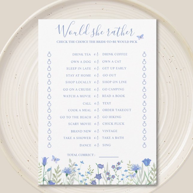 Would She Rather Bridal Shower Game Card (Creator Uploaded)