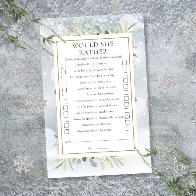 Would She Rather Bridal Shower Tea Party Game (Would She Rather Bridal Shower Tea Party Game)