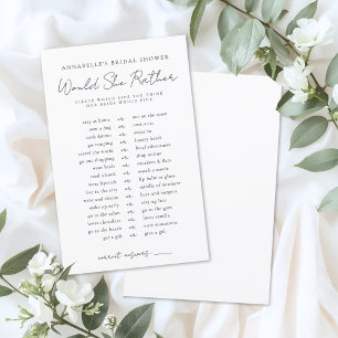 Would She Rather Bride Bridal Shower Game