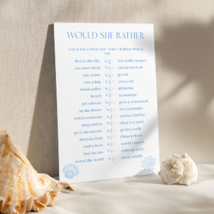 Would She Rather Coastal Bridal Shower Game Card