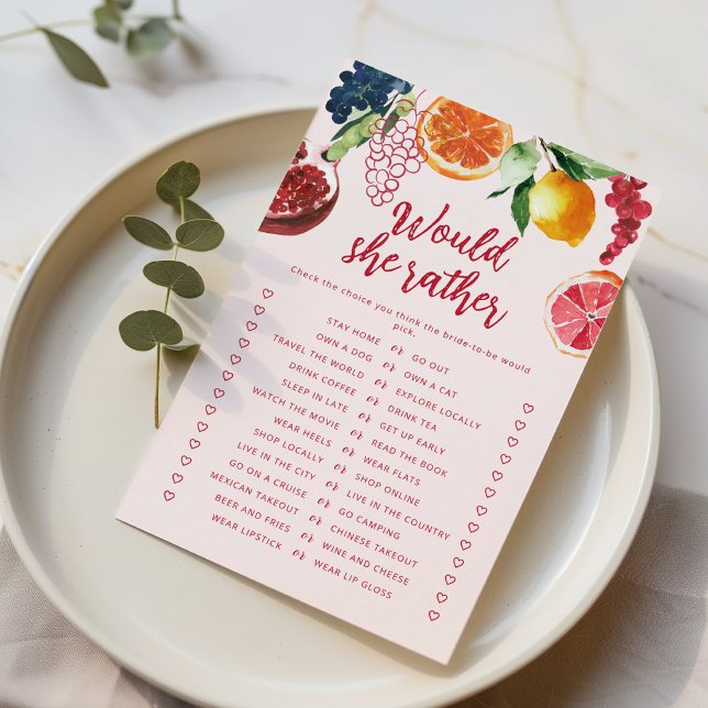 Would She Rather Fruit Off the Market Bridal game (Creator Uploaded)