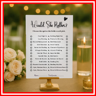Would She Rather Game Bridal Shower Games Wedding