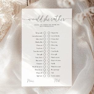 Would She Rather Modern Bridal Shower Game