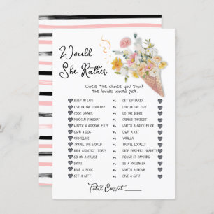 Would She Rather Scooped Up Bridal Shower game Invitation