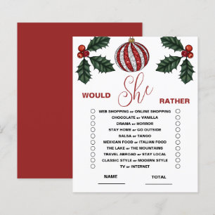 Would She Rather Winter Bridal Game