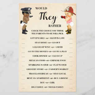 Would They Rather Little Recruit Shower Game Card