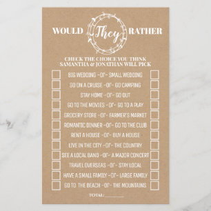 Would they rather shower english spanish game