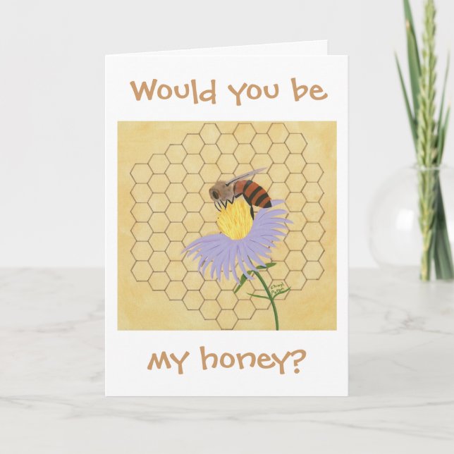 Would you be my honey, Bee Valentine cards (Front)