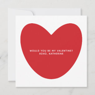 Would you be my Valentine? cute red heart custom