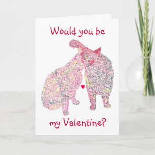 Would you be my Valentine, Kissing Cats cards