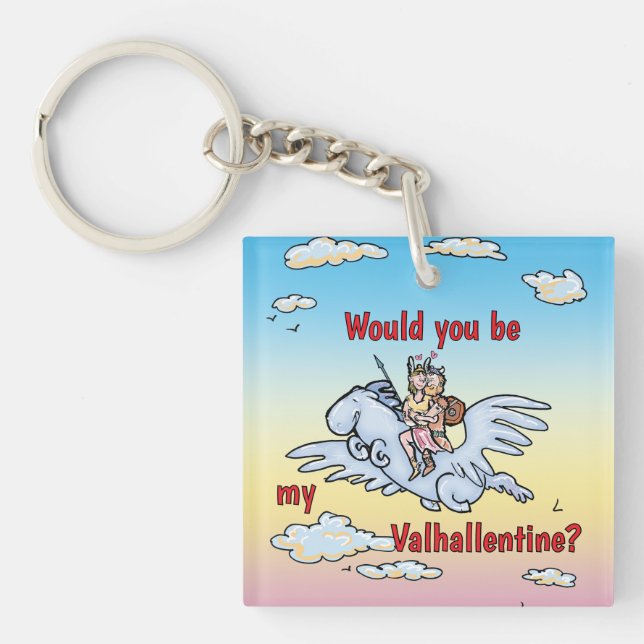 Would you be my Valhallentine Acrylic Keychain (Front)