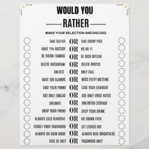 Would You Rather – Tech & Social Media Edition Custom Letterhead