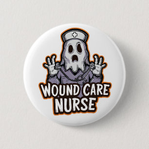 Wound Care Nurse Ghoul Ghost Nurse Halloween Gift 6 Cm Round Badge