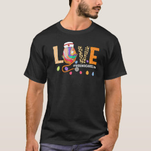 Wound Care Nurse Plaid Love Stethoscope Nurse Bunn T-Shirt