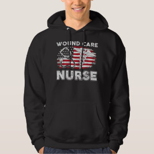 Wound Care Nurse RN Nursing American Flag July 4th Hoodie