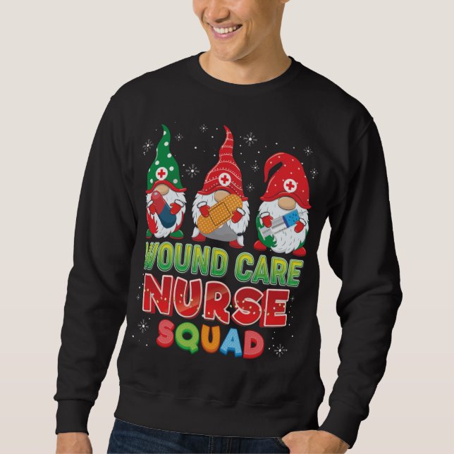 Wound Care Nurse Squad Christmas Gnomes Ugly Sweat Sweatshirt (Front)