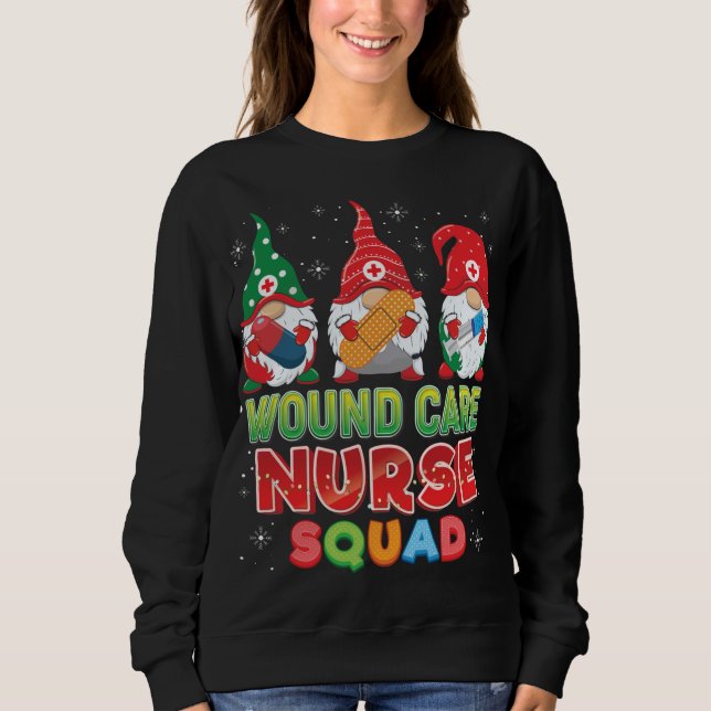 Wound Care Nurse Squad Christmas Gnomes Ugly Sweat Sweatshirt (Front)