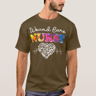 Wound Care Nurse Watercol Love Heart Stethoscope N T-Shirt
