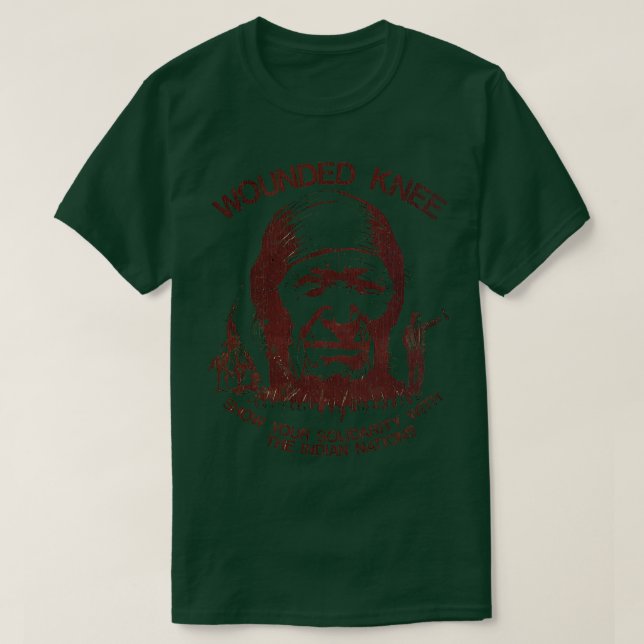 Wounded Knee 1890 1990 Vintage T-Shirt (Design Front)