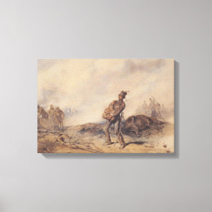 Wounded Soldier After the Battle (War Scene) Canvas Print