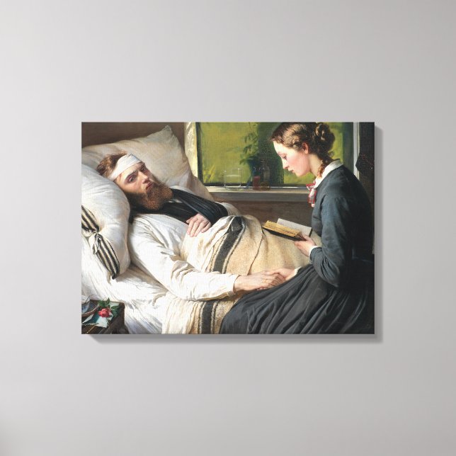 Wounded Soldier (by Elisabeth Jerichau-Baumann) Canvas Print (Front)