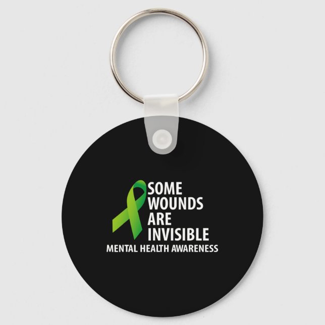 Wounds Are Invisible Mental Health Awareness Month Key Ring (Front)