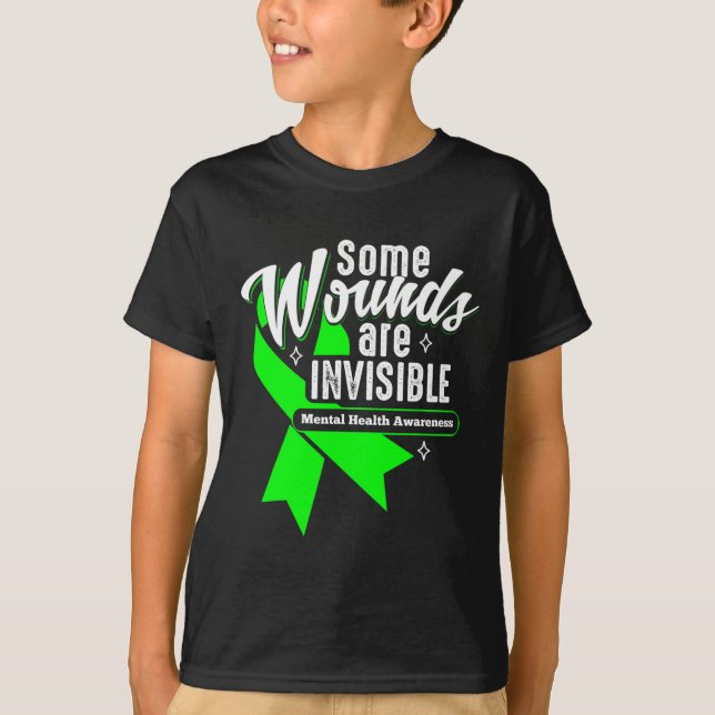 Wounds Are Invisible Mental Health Awareness Women T-Shirt (Front)