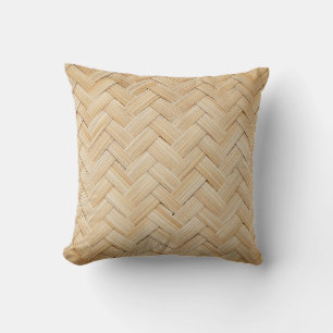 Woven Bamboo Abstract Texture Background. Cushion