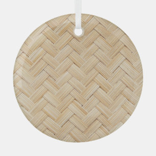 Woven Bamboo Abstract Texture Background. Glass Tree Decoration