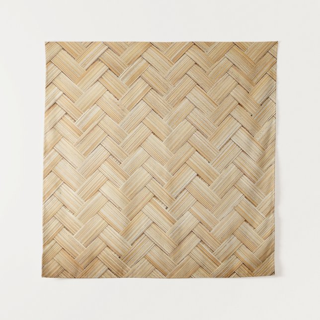 Woven Bamboo Abstract Texture Background. Tapestry (Front)