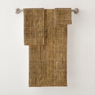 Woven Bamboo Pattern Bath Towel Set