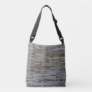 Woven bamboo pattern crossbody bag
