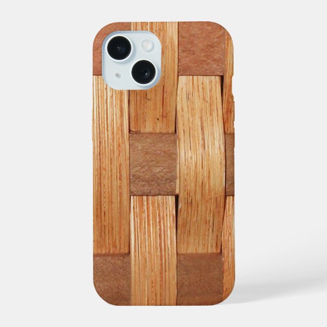 Woven Basket Background iPhone 15 Case (Back)